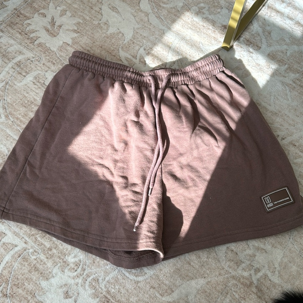 shi brown lounge shorts